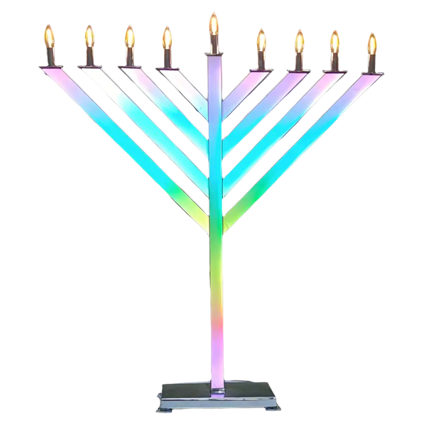 3Ft  Lux Menorah – Multi-Color LED Remote-Controlled  Hanukkah Display - Main Image
