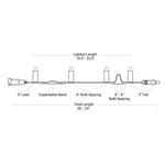 48L 7mm LED Expandable Light String, 4-6in Bulb Spacing