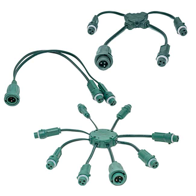 Green Multi-Tap Splitters